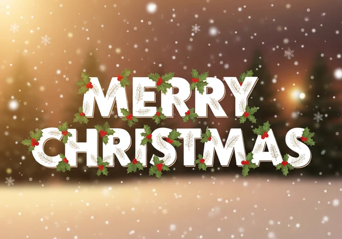 Christmas Fonts text "Merry Christmas"