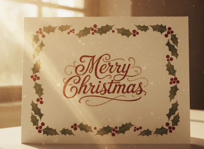 Christmas card text "Merry Christmas"