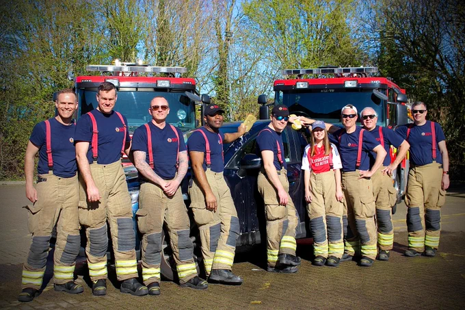 Maldon firefighters at their charity car wash