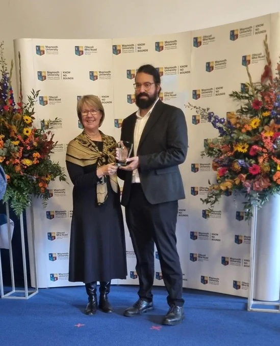 The 2025 Maynooth Postgraduate Research Community Impact Award for Tiago Veloso Silva.