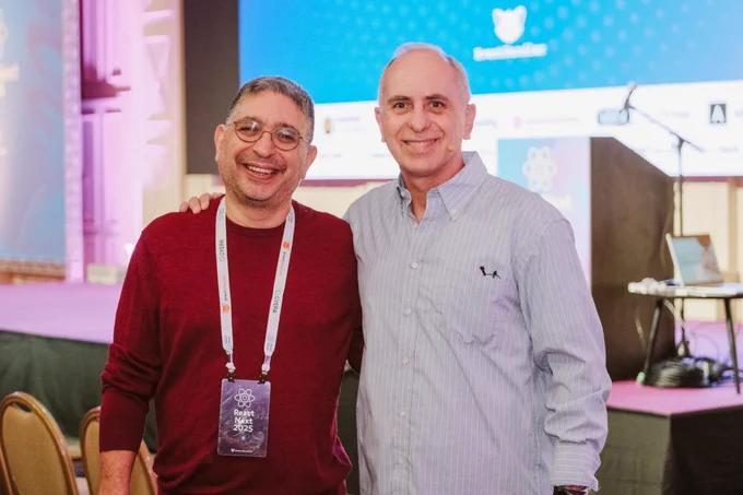 Gil and Dan at the ReactNext conference