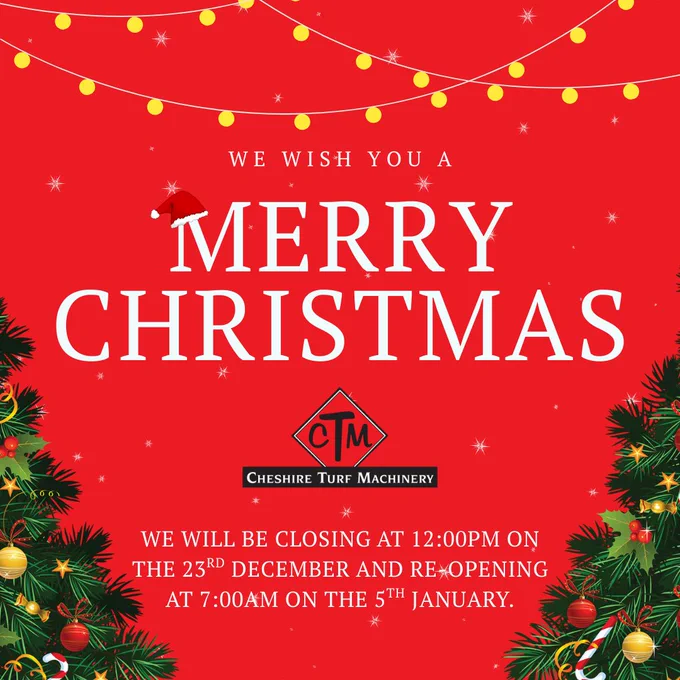 Cheshire Turf Machinery wishing everyone a Merry Christmas.