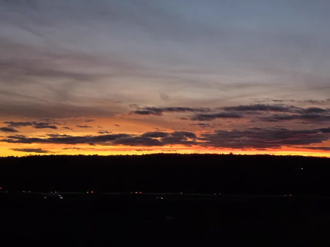 A picture of the sunset on Game Night at TechBash 2025 at the Kalahari Resort in the Poconos.