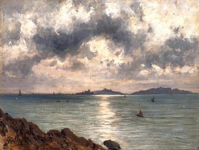 Légende visuel
Coucher de soleil sur les îles du Frioul
19 mars 1892
Huile sur carton
Collection particulière
📷 Pascal Tournaire