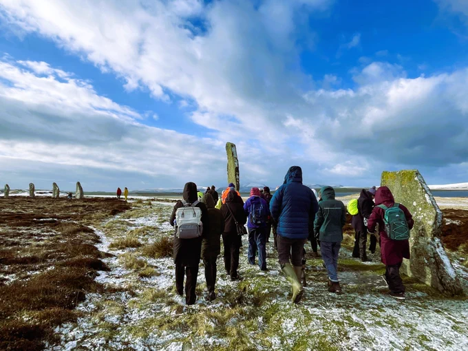 The Ring of Brodgar on a snowy morning during the SIRFA Symposium in Orkney © ScARF
