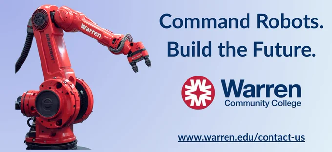 New Degree in Applied Robotics and AI from Warren County Community College. Apply today to participate in this in-person degree at mywarren.warren.edu. 