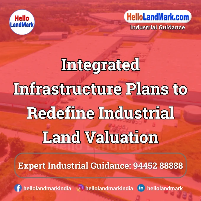 Integrated infrastructure plans are set to fundamentally redefine how industrial land is valued, as authorities move toward coordinated development of utilities, transport, and logistics networks. 

𝐏𝐥𝐞𝐚𝐬𝐞 𝐅𝐨𝐥𝐥𝐨𝐰 & 𝐒𝐡𝐚𝐫𝐞 -𝐇𝐋𝐌 𝐓𝐨𝐮𝐫 𝐨𝐧 𝐒𝐨𝐜𝐢𝐚𝐥 𝐌𝐞𝐝𝐢𝐚 𝐏𝐚𝐠𝐞𝐬:

📞 𝗖𝗮𝗹𝗹 𝘂𝘀 𝘁𝗼𝗱𝗮𝘆: 94 45 28 88 88
🌐 𝗪𝗲𝗯𝘀𝗶𝘁𝗲: https://hellolandmark.com/i-news/
📧 𝗘𝗺𝗮𝗶𝗹 𝗜𝗗: hello@hellolandmark.com
👉 𝗙𝗮𝗰𝗲𝗯𝗼𝗼𝗸: https://www.facebook.com/hellolandmarkindia
👉 𝗜𝗻𝘀𝘁𝗮𝗴𝗿𝗮𝗺: https://www.instagram.com/hellolandmarkindia
👉 𝗟𝗶𝗻𝗸𝗲𝗱𝗜𝗻: https://www.linkedin.com/in/hellolandmark
👉 𝗧𝘄𝗶𝘁𝘁𝗲𝗿/𝗫: https://x.com/hellolandmark
👉 𝗧𝗲𝗹𝗲𝗴𝗿𝗮𝗺: https://t.me/HelloLandMark
👉 𝗪𝗵𝗮𝘁𝘀𝗔𝗽𝗽: https://wa.me/919445288888
👉 𝗪𝗖: https://whatsapp.com/channel/0029VauMMIg59PwPcdSU6u0R
