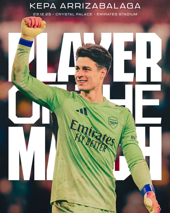 Last night's Player of the Match as voted by you: Kepa Arrizabalaga 