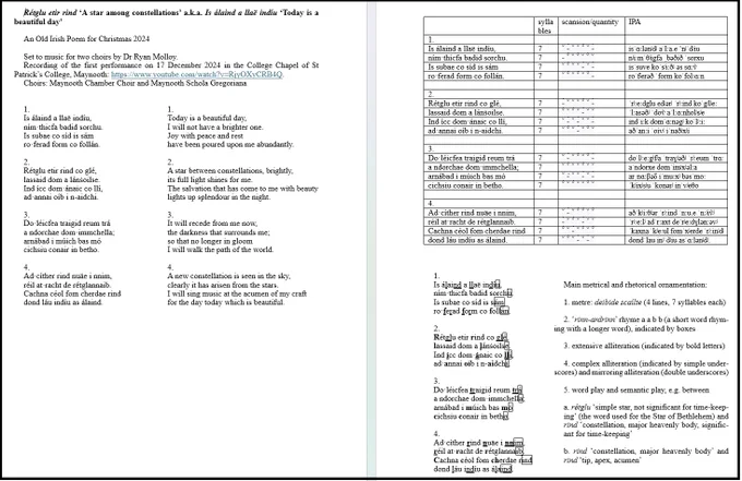 The lyrics of Rétglu etir rind and their meaning, © David Stifter.