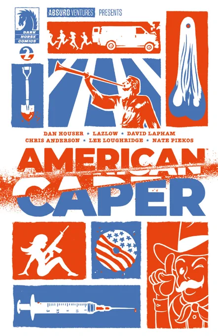 Base cover of American Caper issue #2, illustrated by Tyler Boss