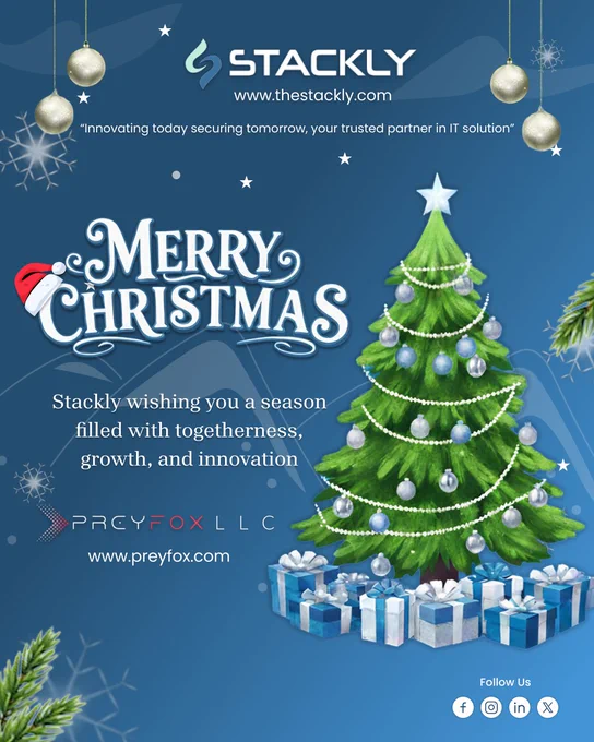 🎄 Season’s Greetings from Stackly! 🎄

This Christmas, we celebrate innovation, growth, and meaningful connections.

At Stackly, we continue to empower businesses with software development, AI automation, SaaS solutions, web and mobile applications, and digital marketing services that drive real results.

✨ Let’s build smarter solutions together.