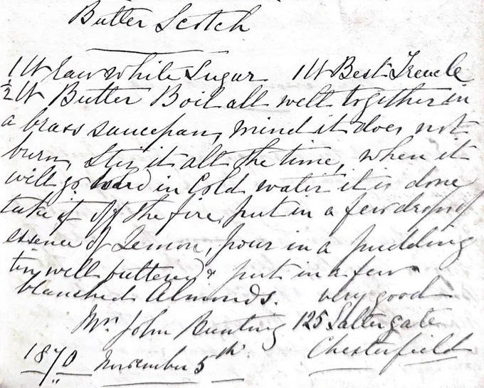 A recipe from 'A facsimile reproduction of a Victorian Recipe Book: A Handwritten Book of Family Receipts started by Mrs C A Allott of Sheffield, (England), 1860'

What did the Victorians eat? Taste the past with these handwritten family recipes
This faithful reproduction of an original manuscript provides a fascinating glimpse into mid-19th century culinary traditions. helenparkerdrabble.com
