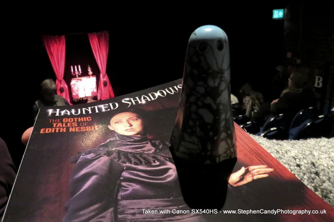 View from a seat at the Mill Studio at Guildford's Yvonne Arnaud theatre for a production of "Haunted Shadows".