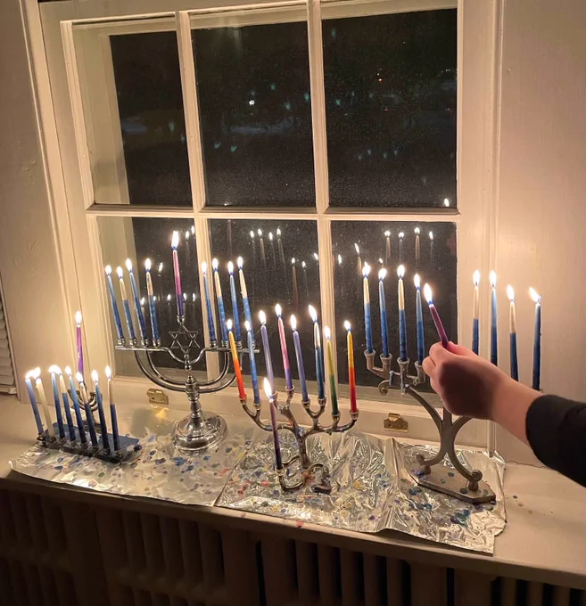 The photo here is from our home, where our family received death threats every night of Chanukah in 2022. In Canada. Let that sink in.