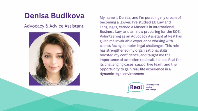 Photo of our volunteer Denisa on left hand side