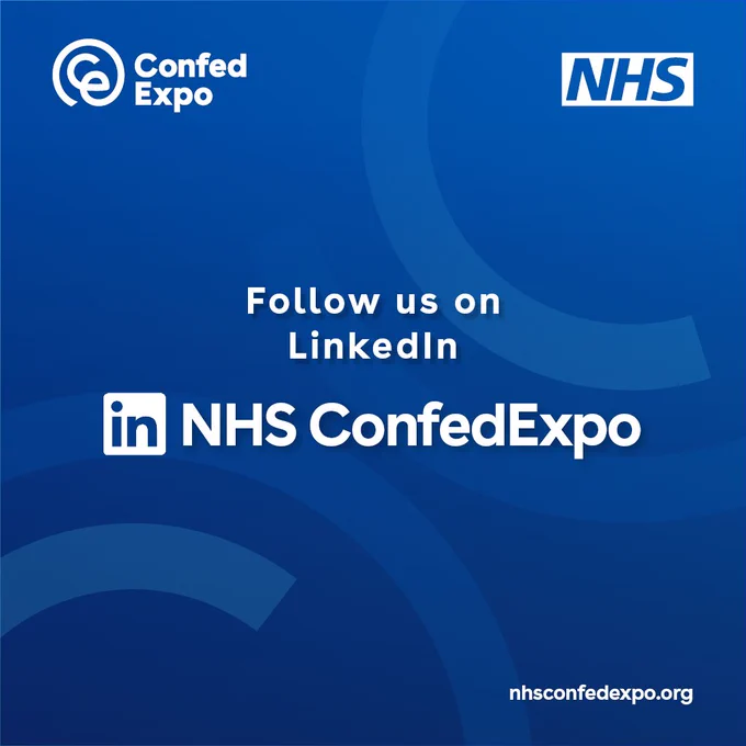 Asset reads: Follow us on LinkedIn: NHS ConfedExpo