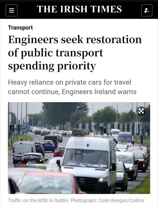 Engineers seek restoration of public transport spending priority
Heavy reliance on private cars for travel cannot continue, Engineers Ireland warns