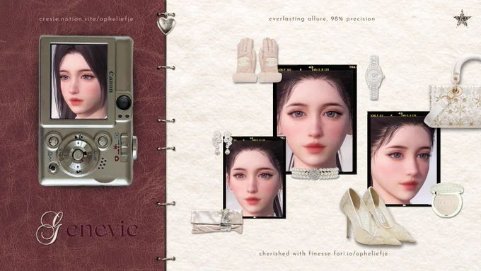 A presence defined by serenity and class.
Nothing about Genevie is loud, yet everything is felt. She is elegance shaped by composure and restraint.