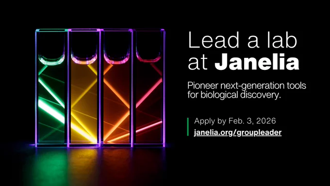 Lead a lab at Janelia

Pioneer next-generation tools for biological discovery

Apply by Feb. 3, 2026
janelia.org/groupleader