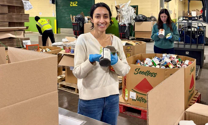 staff working at the food bank