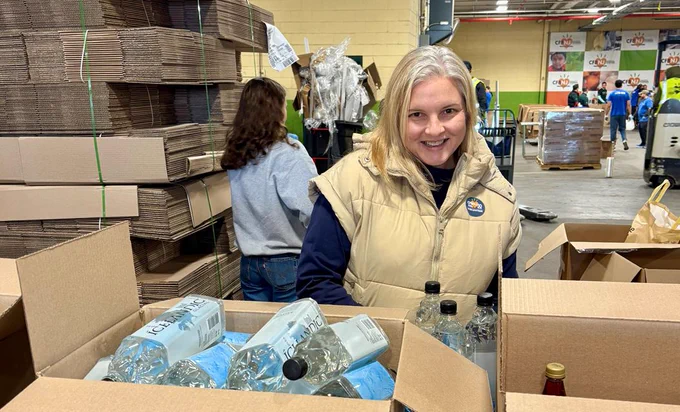 staff working at the food bank