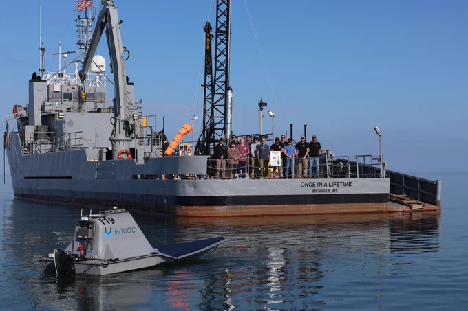 The day after HavocAI demonstrated the first GPS-denied autonomous air/sea control, we accomplished another first – autonomous range clearance for sea-based space launch.

Havoc provided autonomous range clearance for @TheSpaceportCo fast-turnaround, cost-effective maritime launch vessel, supplementing their manned operations by clearing miles of open water. 

The Rampages detected a vessel within the safety radius and provided visual ID so Spaceport personnel could ensure safety standards for launch were met.

Havoc is still the only full, collaborative autonomy that can #fighttonight. Check the story in @tectonicdefense: https://www.tectonicdefense.com/exclusive-havocais-vessels-clear-area-for-sea-based-rocket-launch/?oly_enc_id=2571B3180245H9W.