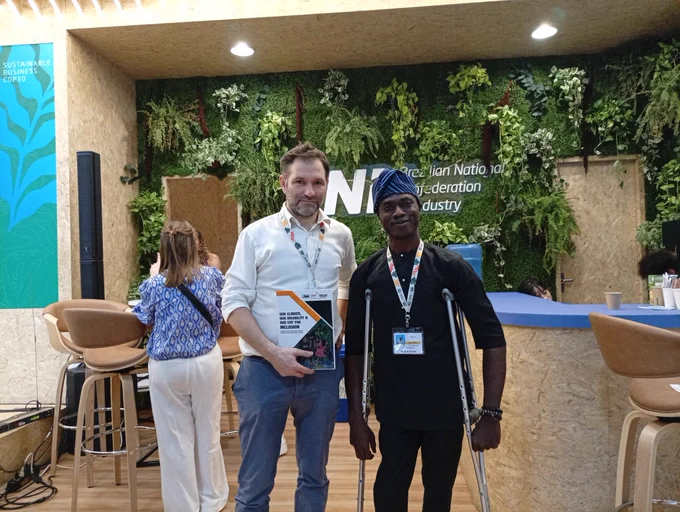 Dr. Olly Owen posing for a picture with our ED, Olajide Funso 