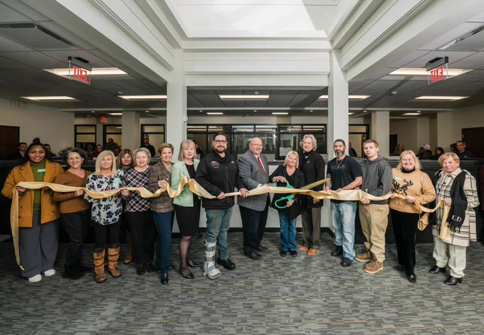 Ribbon cutting with Cecil college board of trustees, college president Dr Mary way bolt and invited guests