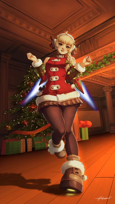 cozy juno from overwatch 2 winterland 
software: clip studio ver 4.0 windows