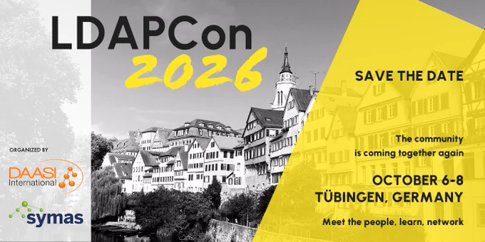 Announcement LDAPCon 2026, city of Tübingen in the background