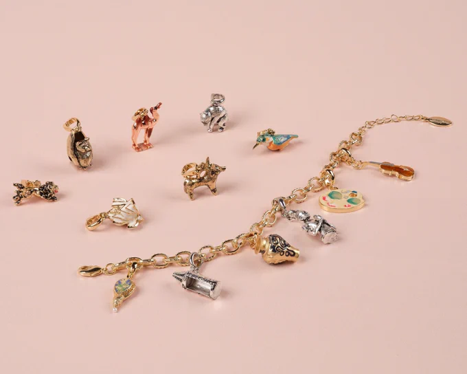 A selection of charms inspired by historic objects and artworks