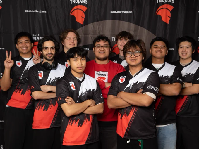 The esports team photo. 