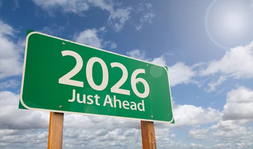 Graphic of a streetsign saying 2026 Just Ahead
