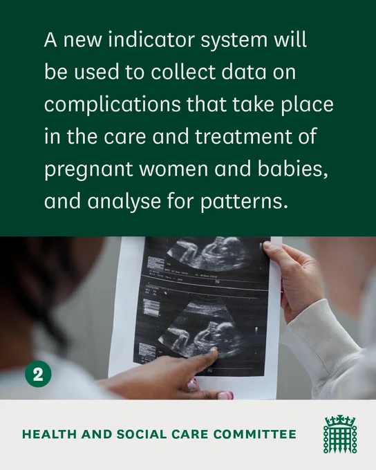 Text that reads:

A new indicator system will be used to collect data on complications that take place in the care and treatment of pregnant women and babies, and analyse for patterns.