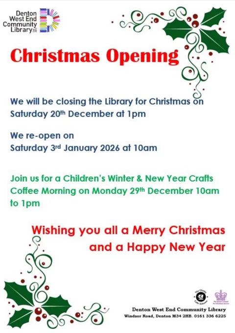 Library Christmas opening hours.