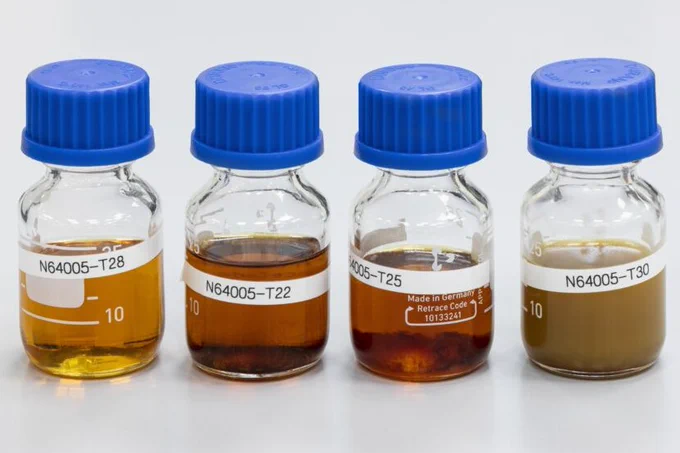 Photo: Pyrolysis oil samples