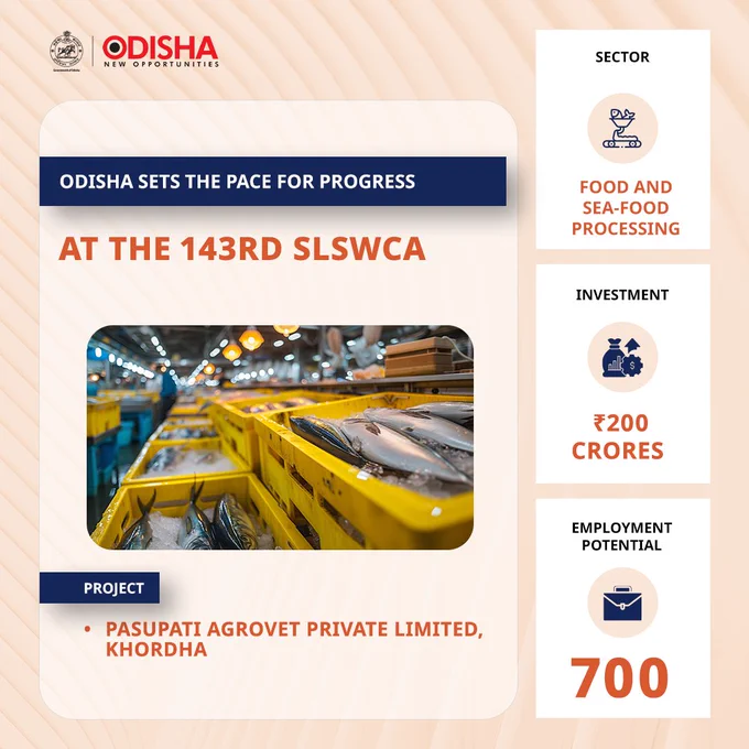 Odisha expands value chains with fresh approvals in #Food & #SeafoodProcessing at the 143rd SLSWCA, boosting processing capacity & employment.
#InvestInOdisha #InvestInFuture #SamrudhOdisha