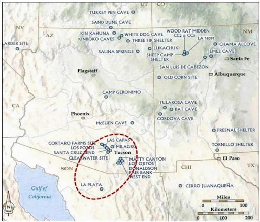 Image from Vint (Citation 2017:159) of key Early Agricultural period sites (Emphasis added). Carpenter, M. (2024).