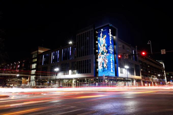 The Cornerstone at UK with a Kentucky Volleyball Final Four Graphic