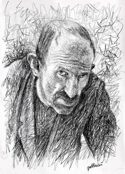 Opera a carboncino di Bruno Pollacci