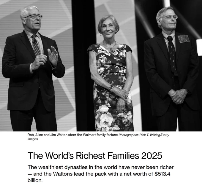 The worlds richest families 2025. Wealthiest dynasties in the world have never been richer.