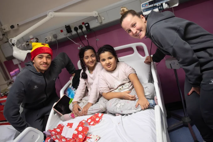 Max Alleyne and Anna Filbey at the Starfish Ward at Watford General Hospital.