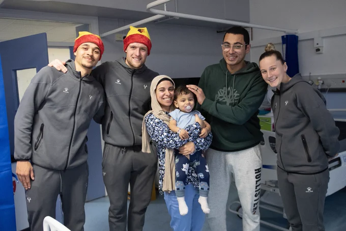 Max Alleyne, Mattie Pollock and Anna Filbey at the Starfish Ward at Watford General Hospital.