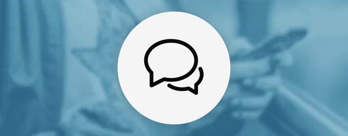 Symbolgrafik zweier Sprechblaen für eine Message