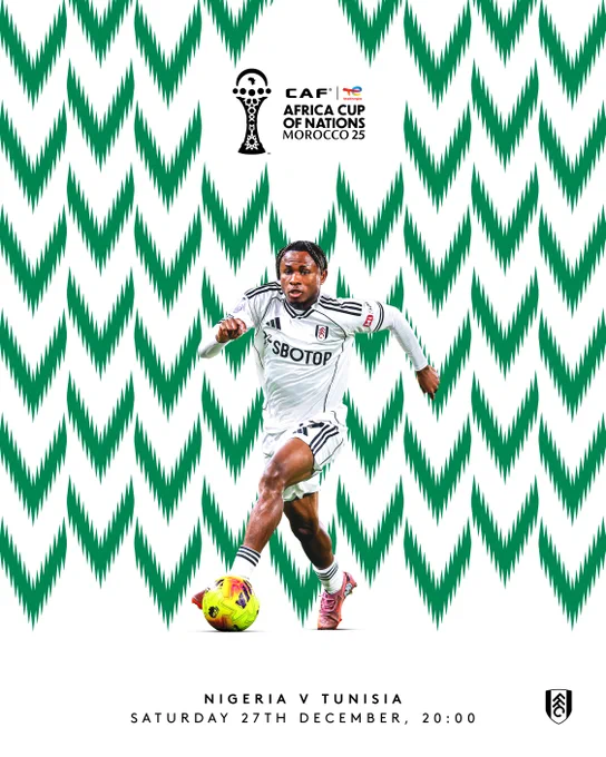 Nigeria v Tunisia. Saturday 27th December, 8pm.