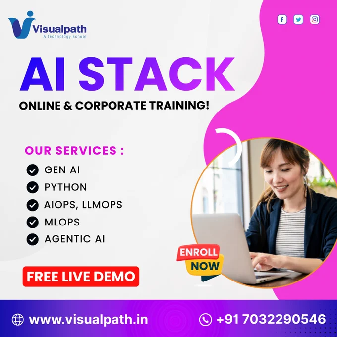 🚀 Master the Complete AI Stack – Online & Corporate Training!

Upgrade your career with industry-ready AI skills from experts.
Learn trending technologies with hands-on projects & real-time use cases.

🔥 What You’ll Learn:
✅ Generative AI
✅ Python for AI
✅ AIOps & LLMOps
✅ MLOps
✅ Agentic AI

🎯 Why Choose Us?
✔ Live Instructor-Led Training
✔ Corporate & Online Batches
✔ Real-World Projects
✔ Career Guidance
✔ FREE Live Demo Available

📞 Call / WhatsApp:  91 70322 90546
🌐 Visit: www.visualpath.in

👉 Enroll Now & Future-Proof Your Career!


#AIStack #ArtificialIntelligence #GenerativeAI #PythonTraining #MLOps #AIOps #LLMOps #AgenticAI #AITraining #OnlineTraining #CorporateTraining #FreeLiveDemo #TechCareers #Visualpath