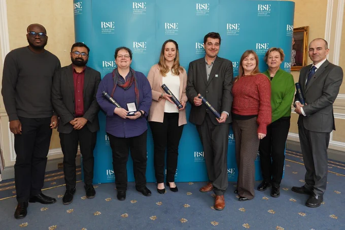 Members of the Leverhulme Research Centre for Forensic Science with their medal. Credit - Stewart Attwood Photography