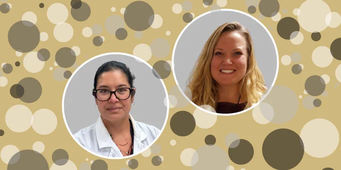 Photos of Molishree Joshi and Kimberly Jordan in two bubbles surrounded by CU branded circles.