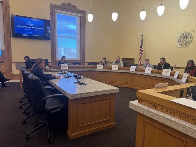 Chancellor DeSanctis testifies to the Capitol Development Committee. 