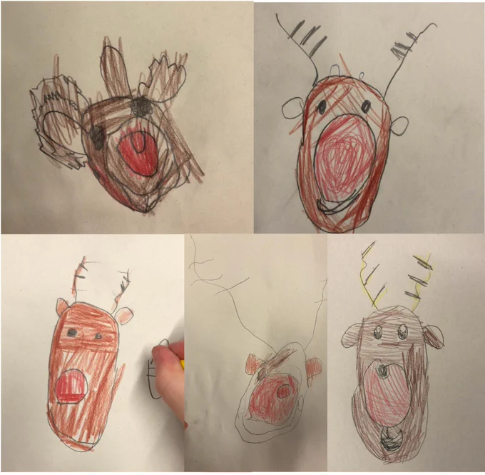 Rudolph and Santa drawings to make us smile at the end of a very busy term.  Reception class spreading their Christmas joy!  We love them!